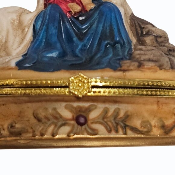 Porcelain Trinket Box Mary Baby Jesus Madonna Trinity Broadcast Network - Picture 11 of 13